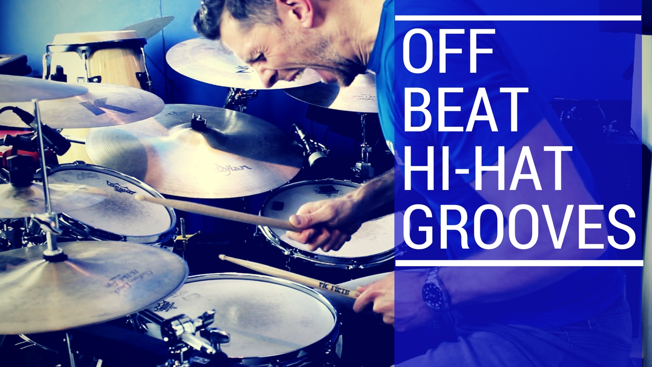 Off beat hi-hat groove video drum lesson